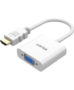 UNITEK ADAPTER HDMI - VGA, FULLHD 60HZ, WHT, M/F