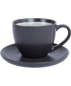 Cup/saucer RITA 300ml, black/grey