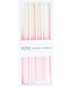 Candle CAROLA 25cm white/pink pearl