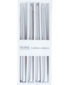 Candle CAROLA 25cm silver pearl