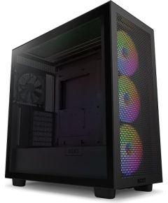 Case NZXT H7 Flow RGB MidiTower ATX EATX MicroATX MiniITX Colour Black CM-H72FB-R1