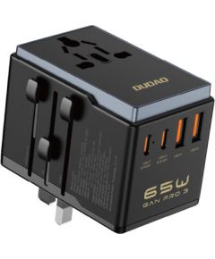 Dudao   Dudao A65Pro 65W EU / US / JP / AUS / UK travel adapter 2x USB-C 2x USB-A - black