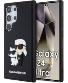 Karl Lagerfeld -  Karl Lagerfeld 3D Rubber Karl and Choupette Case for Samsung Galaxy S24 Ultra Black