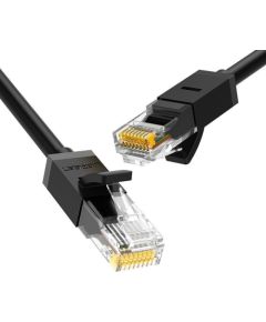 UGREEN NW102 Сетевой кабель Ethernet RJ45 закругленный, Cat.6, UTP, 15 м (черный)