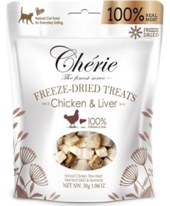 CHERIE Freeze-dried chicken and liver pieces - cat treats - 30g