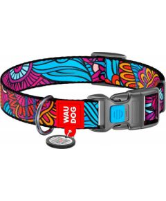 Nylon dog collar with QR code Waudog "Summer" size XL