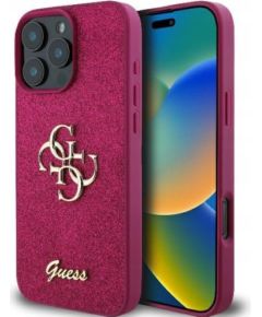 Guess Fixed Glitter Big 4G Case Aizsargapvalks Priekš Apple iPhone 16 Pro Max