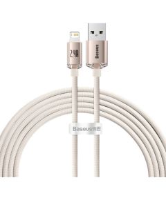 Kabel USB do iP Baseus Crystal Shine, 2.4A, 2m (różowy)