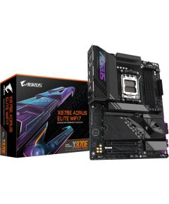 GIGABYTE X870E A ELITE WIFI7 Motherboard - Supports AMD Ryzen 9000 CPUs, 16+2+2 Phases Digital VRM, up to 8000Hz DDR5 (OC), 4xPCIe 5.0 + 4xM.2, Wi-Fi 7, 2.5GbE LAN, USB 3.2 Gen 2x2