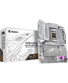 GIGABYTE X870 A ELITE WF7 ICE Motherboard - Supports AMD Ryzen 9000 CPUs, 16+2+2 Phases Digital VRM, up to 8000MHz DDR5 (OC), 4xPCIe 5.0 + 4xM.2,Wi-Fi 7, 2.5GbE LAN, USB 3.2 Gen 2x2