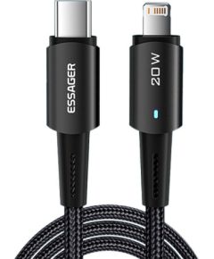 USB-C to Lightning cable, Essager, EXCTL-CG01, 20W, 1m (black)