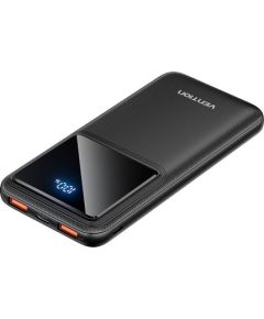 Powerbank, Vention,  FHKB0, 10000mAh, Micro-USB, USB-C, 2xUSB-A, 22.5W (black)