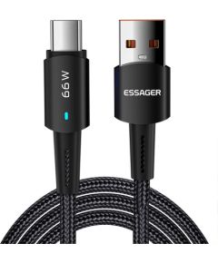 USB-A to USB-C cable, Essager, EXCT-CG01, 66W, 1m (black)