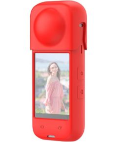 Silicone protective case PULUZ for Insta360 X4 (red)