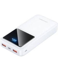 Powerbank, Vention, FHLW0, 20000mAh, Micro-USB, USB-C, 2xUSB-A, 22.5W (white)