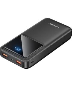 Powerbank, Vention, FHLB0, 20000mAh, Micro-USB, USB-C, 2xUSB-A, 22.5W (black)