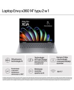 HP ENVY x360 14-fa0400nw Ryzen 5 8640HS  14,0"WUXGA Touch AG IPS300 nits 16GB DDR5 SSD512 Radeon Integrated 5MP W11Pro 2Y Glacier Silver