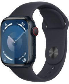 Apple Watch Series 9 41mm GPS + Cellular Aluminum - Midnight (Atjaunināts, stāvoklis kā jauns)