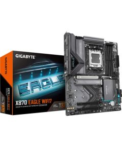 GIGABYTE X870 EAGLE WIFI7 Motherboard - Supports AMD Ryzen 9000 CPUs, 14+2+2 phases VRM, up to 8000MHz DDR5 (OC), 4xPCIe 5.0 + 3xM.2, Wi-Fi 7, 2.5GbE LAN, USB 3.2 Gen 2x2