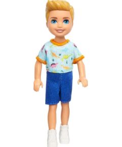 Mattel Barbie: Chelsea Boy with One-Piece Dino Print  Blond Hair Doll (HXM98)