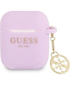 GUA2LSC4EU Guess 4G Charm Silicone Case for Airpods 1|2 Purple