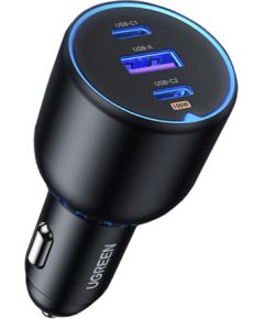 Ugreen CD293 auto lādētājs 2x USB-C PD un 1x USB-A 130W - melns