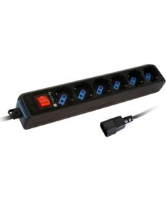 Techly Power Strip 6 Sockets Black with VDE Plug IUPS-PCP-6V