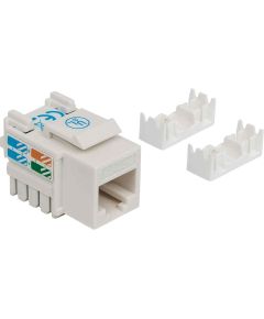 Intellinet Keystone Jack, Cat5e, UTP, Punch-down, White