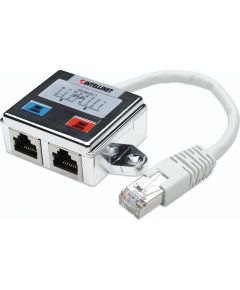 Intellinet 2-Port Modular Distributor, Cat5e, FTP, allows two RJ45 ports to share one Cat5e network cable