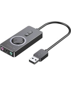 External USB 2.0 audio card Vention CDRBF 1m (black)