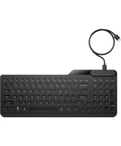 HP 405 Backlit USB-C Wired 24/7 Keyboard, Spill Resistant, Sanitizable, Programmable, Adjustable Tilt and LED brightness - Black - US ENG / 7N7C1AA#ABB