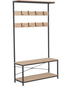 Hallway shelf HEDVIG 100x36xH180cm, ash/black