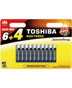 TOSHIBA AAA alkaline baterijas 10 iepakojumā