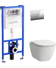 Laufen komplekts-pods ar SC vāku Lua Rimless, rāmis, taustiņš hroms