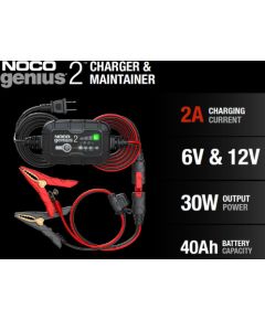 NOCO 6V/12V 2A 1.2-40Ah Smart charger Akum. lādētājs