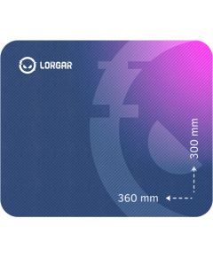 Lorgar Main 133, Gaming mouse pad, High-speed surface, Purple anti-slip rubber base, size: 360mm x 300mm x 3mm, weight 0.2kg