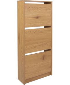 Shoe cabinet AALBORG 49x18xH122cm, oak