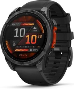 GARMIN Fenix 8 51mm Slate Gray with Black Silicone Band sporta pulkstenis