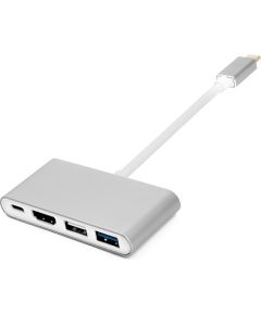 EXD Переходник Тип-C (M) - HDMI, 4xUSB 2.0/3.0,Тип-C (F)