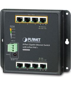 Planet PoE switch 1G 4ch. + 4 uplink, indust.