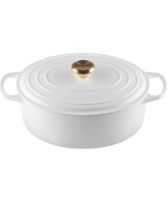 Le Creuset Кастрюля чугунная овальная 31см/6,3л белая