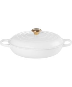 Le Creuset Кастрюля чугунная неглубокая 30см/3,5л белая