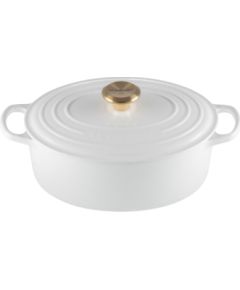 Le Creuset Кастрюля чугунная овальная 27см/4,1л белая