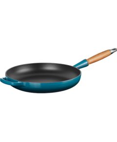 Le Creuset Чугунная сковорода с деревянной ручкой Ø28см синяя