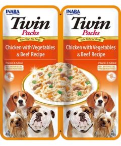 INABA Dog Twin Chicken with Vegetables and Beef in Broth – dog treat – 2x40g