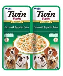 INABA Dog Twin Chicken with Vegetables in Broth – dog treat – 2x40g