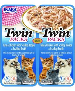 INABA CAT Twin Tuna with Chicken and Scallops in Broth – cat treat – 2x40g