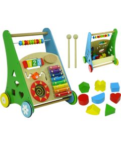 Import Leantoys Colourful Wooden Pushchair Geometric Figures Dulcimer Beads