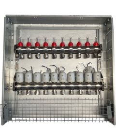 Tuya Heating Manifold 10 Loops with Thermal Actuators NC AC230V and Flow Meters