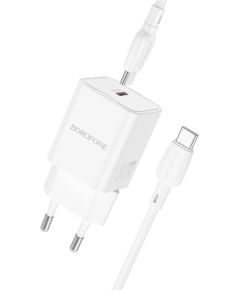 OEM Borofone Wall charger BN13 Safety - Type C - PD 30W with Type C to Type C cable white